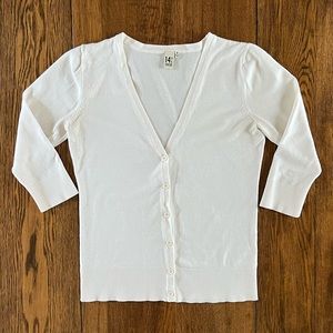 14th & Union Women’s Knit Button Up Cardigan in White, size M
